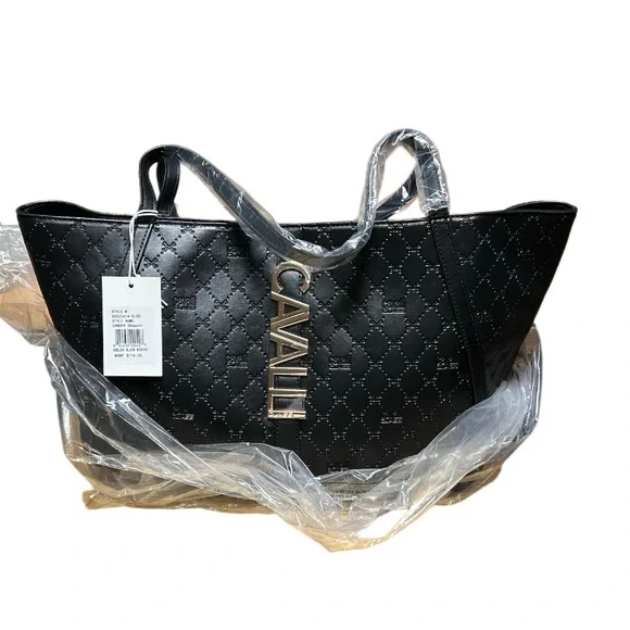 Cavalli Class Quilted Black Tote - Picture 4 of 6